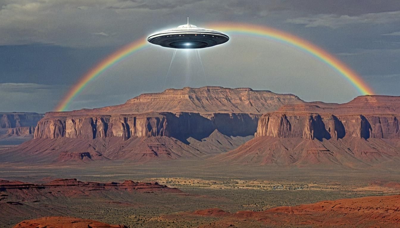 UFO SilverShip Over Navajo Mountain, Arizona