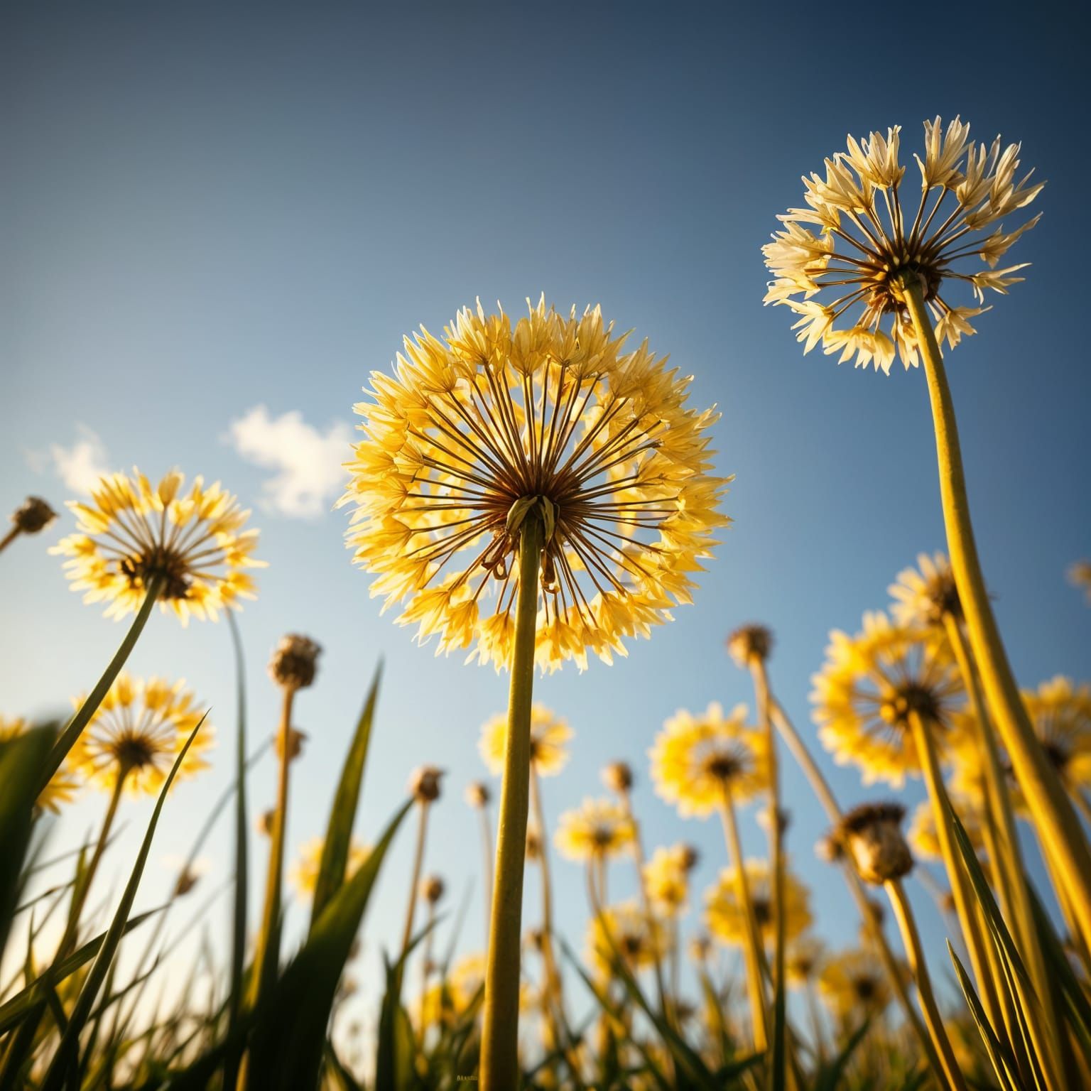 Golden Hour Dandelion Bloom in Epic Cinematic Style