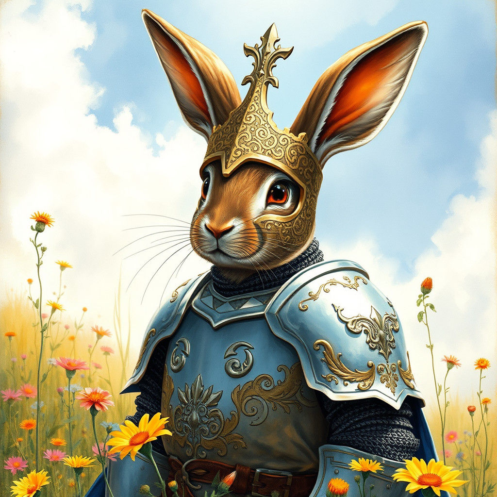 Regal Rabbit Knight in Shining Armor
