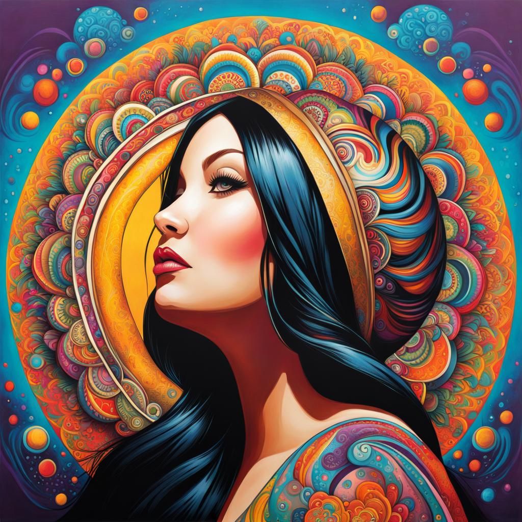 Mandala Graffiti: Woman in Snail Shell