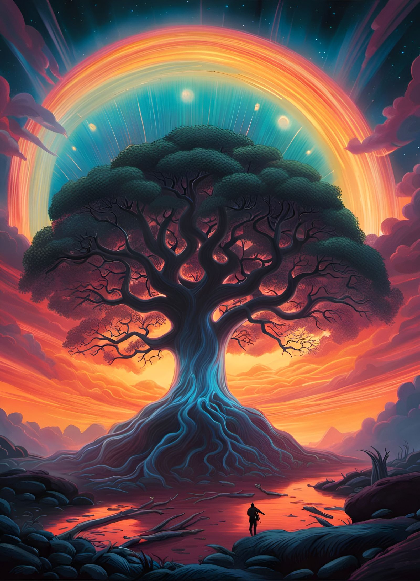 Magical Tree in Lava: Solargraph Art