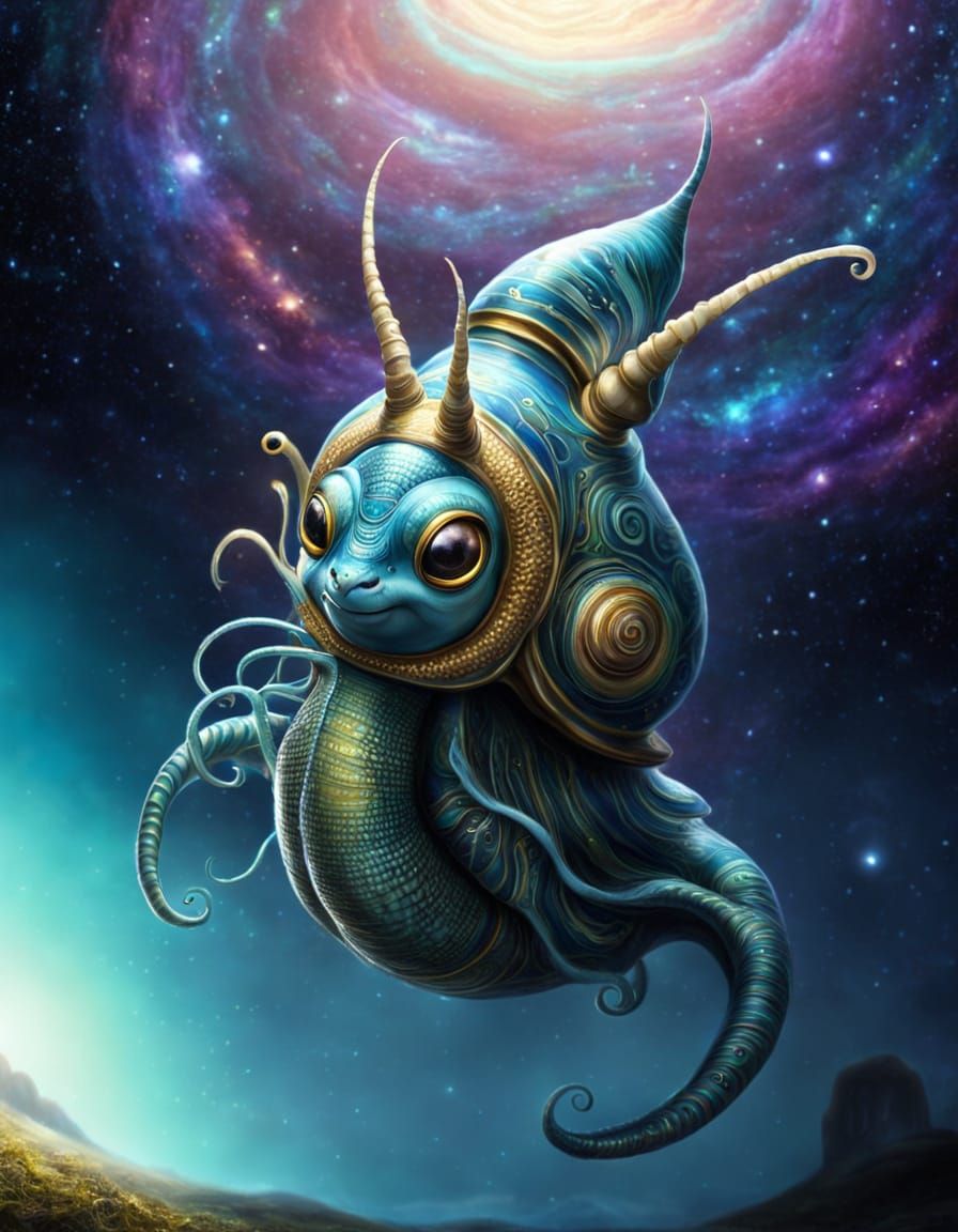 Cosmic Snailoid in Intergalactic Regalia