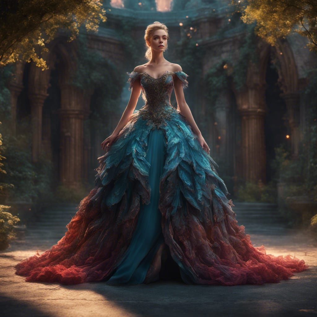 Fairy in Ballgown: Detailed Matte Painting in 8K