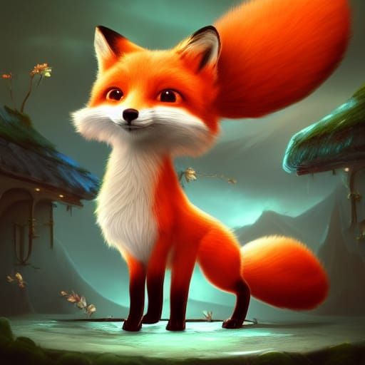 Cute Kawaii Fox Profile Picture in Detailed Matte Style