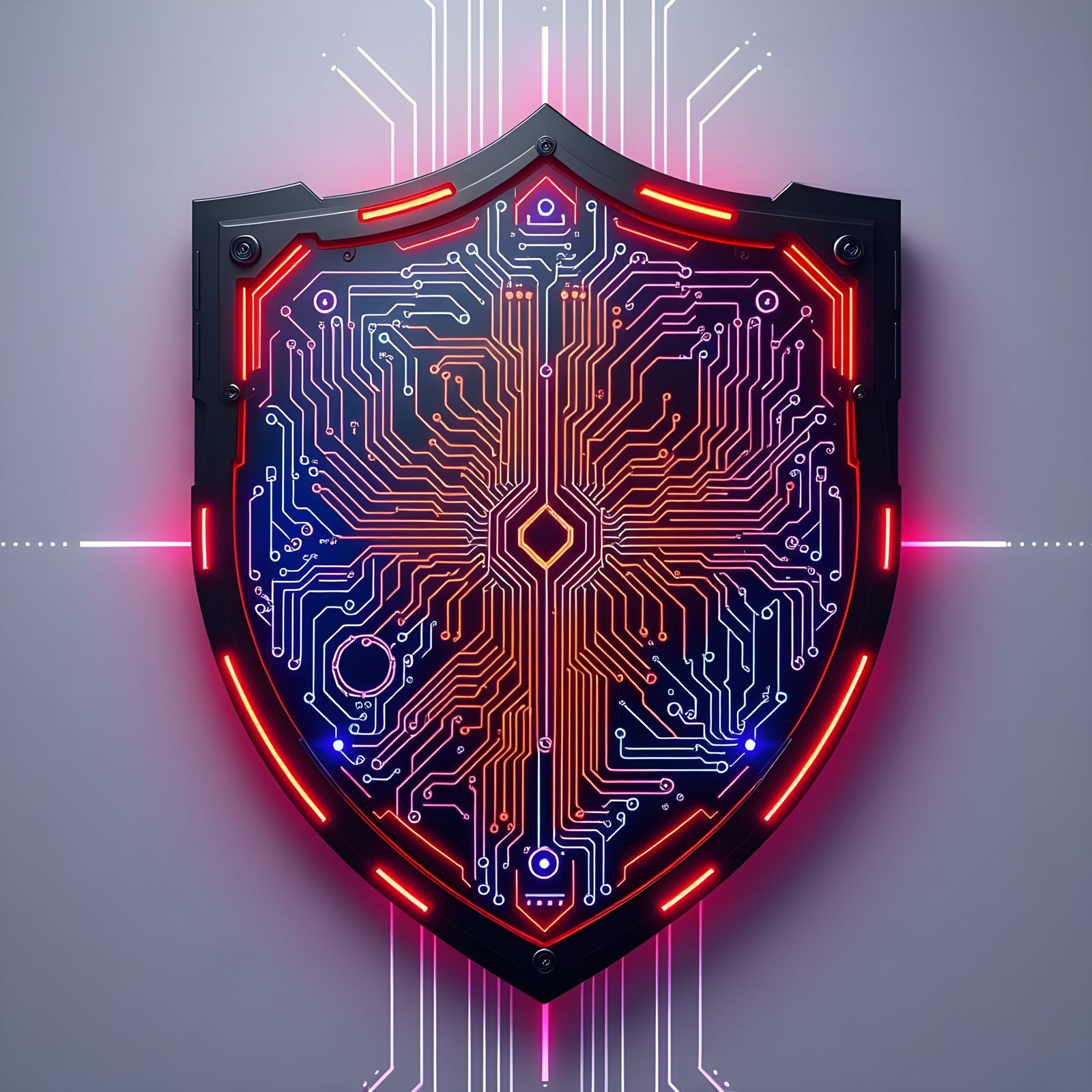 Cyberpunk Shield of Fractal Elegance