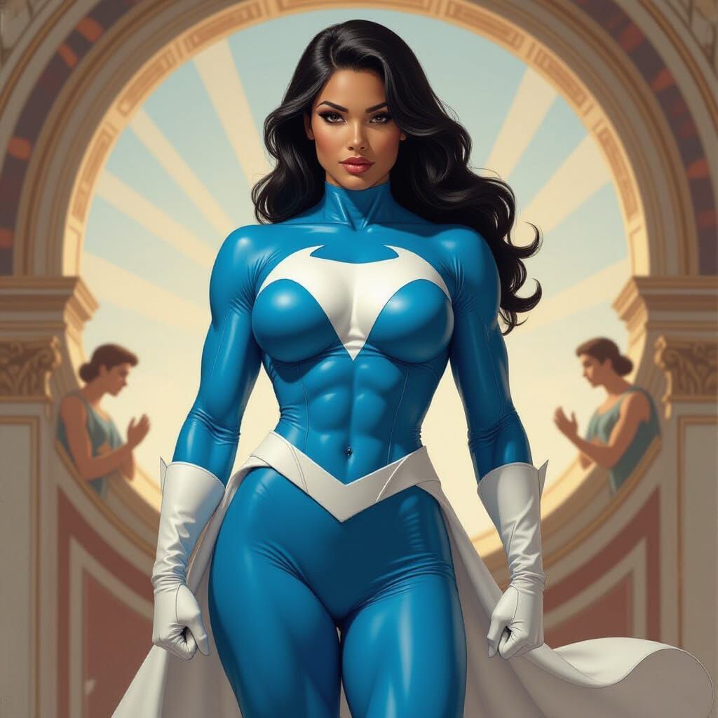 Black Superheroine in Michelangelo Style