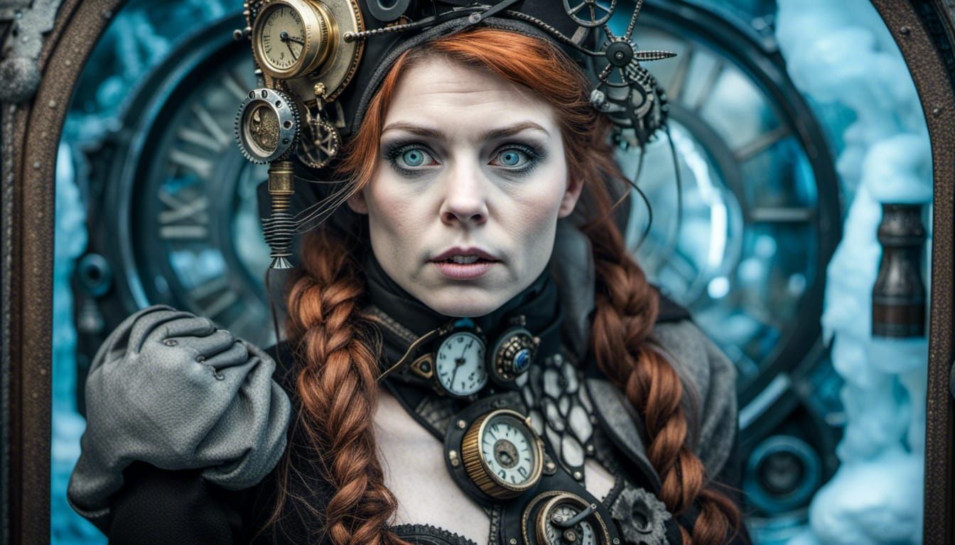 Steampunk Time Machine Frozen in Time