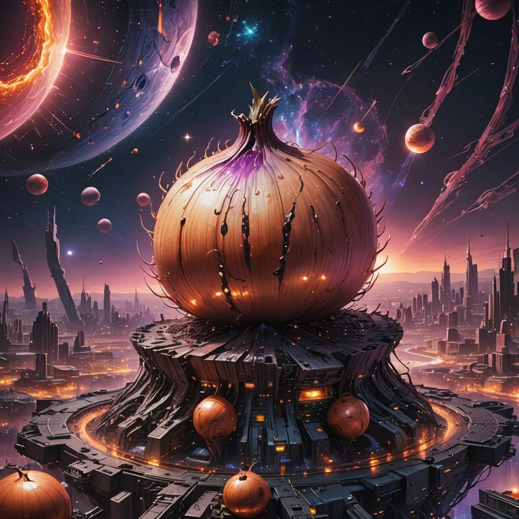 Cyberpunk Renaissance Onion in Orion Constellation