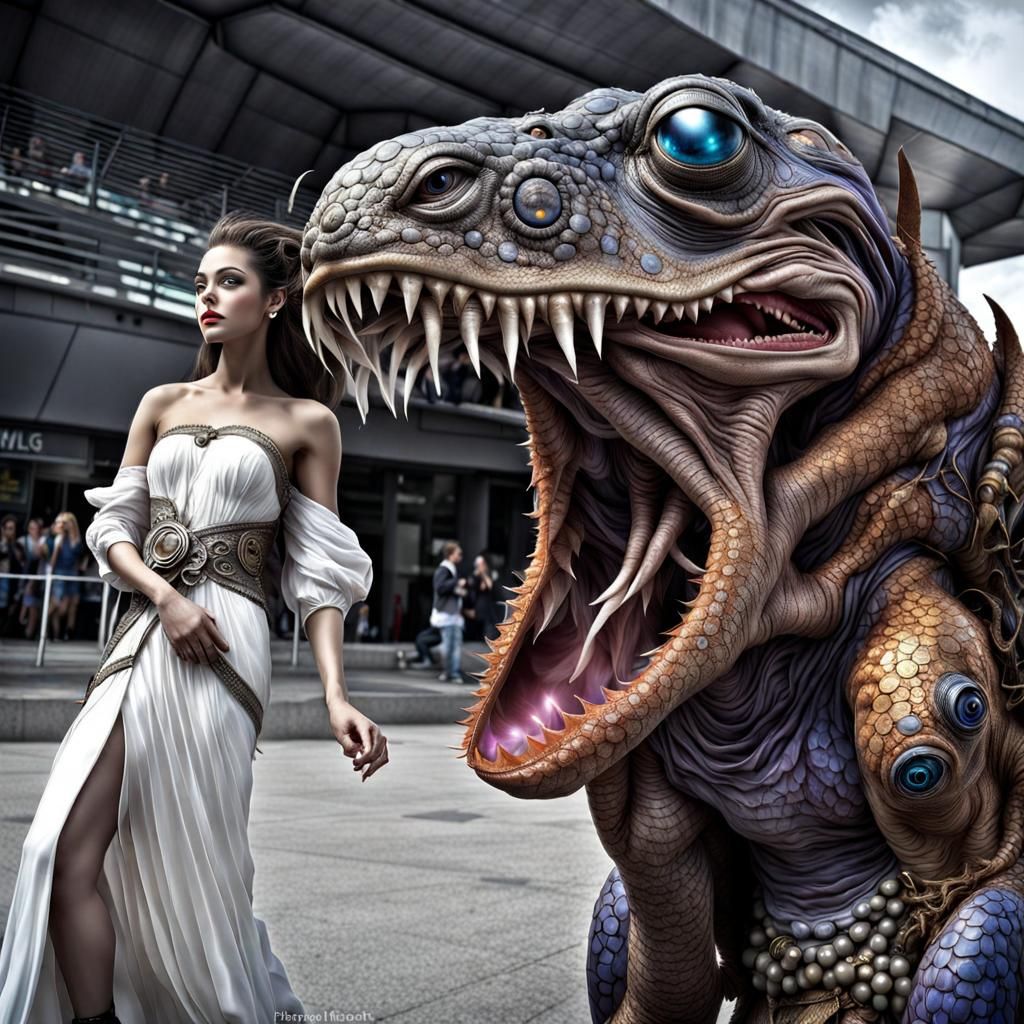 Photorealistic Aliens Displaying Complex Emotions in Subdued...