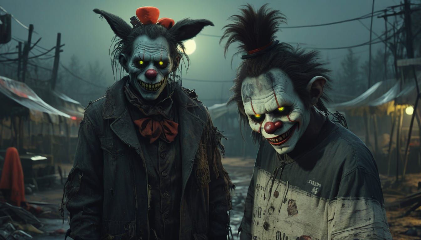 Gothic Carnival Zombie Queen with Undead Companion