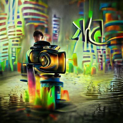 Abstract Acrylic Art with Anime and Cubist Elements