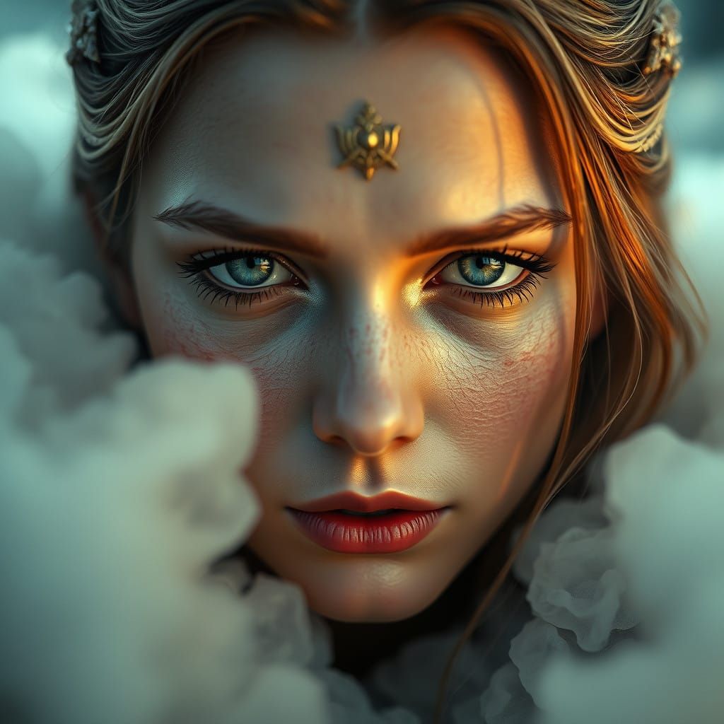 Mystical Goddess Frøya in Cinematic Hyperrealism