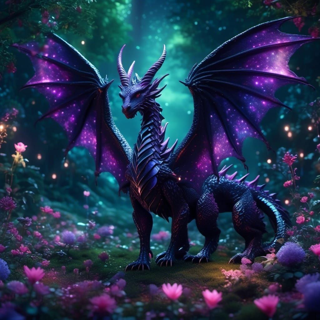 Black and purple dragon