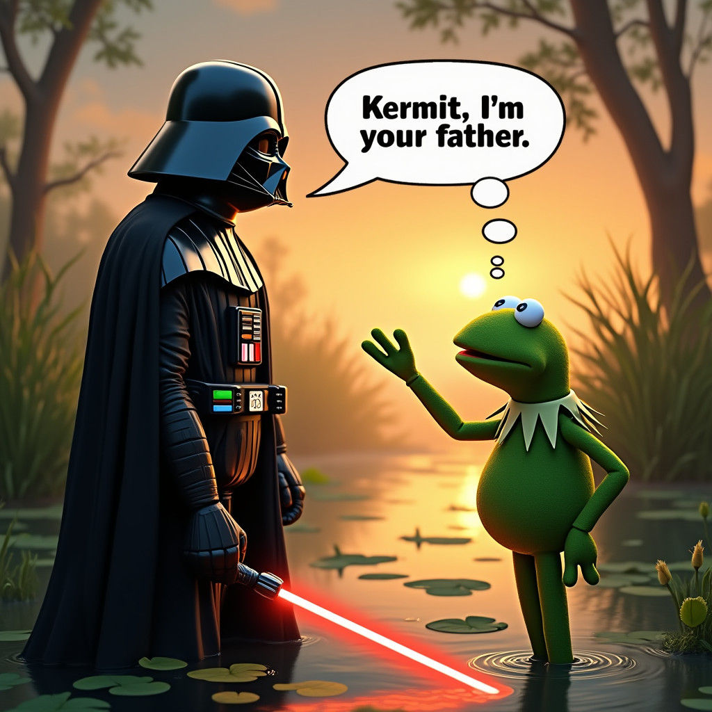 Darth Vader Reveals Truth to Kermit in Swamp