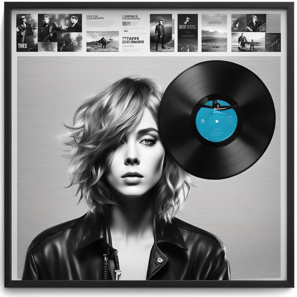 Minimalist Album Cover Design of a Rock Singer