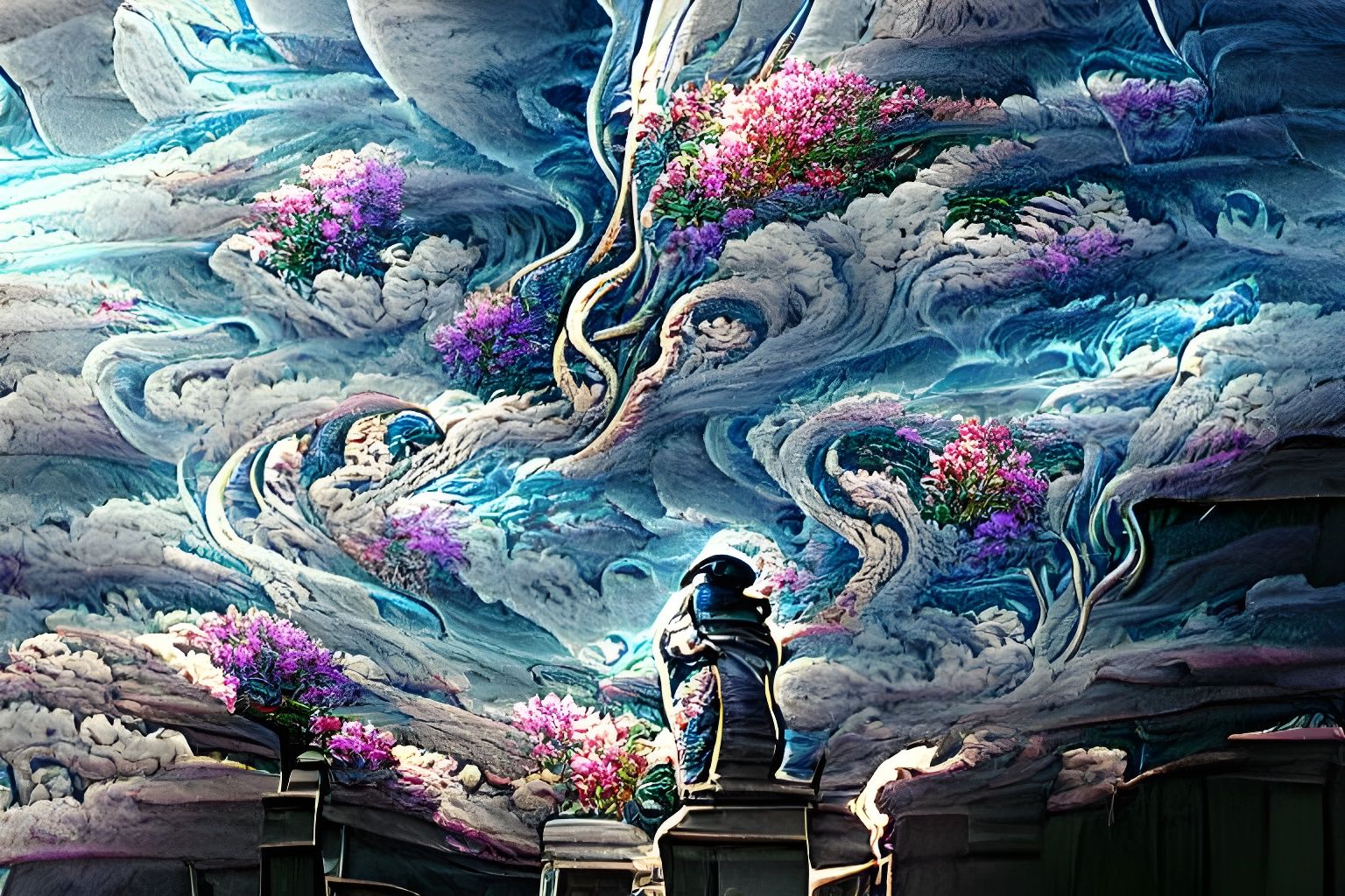 Angels and Earth in Colorful Astral Art