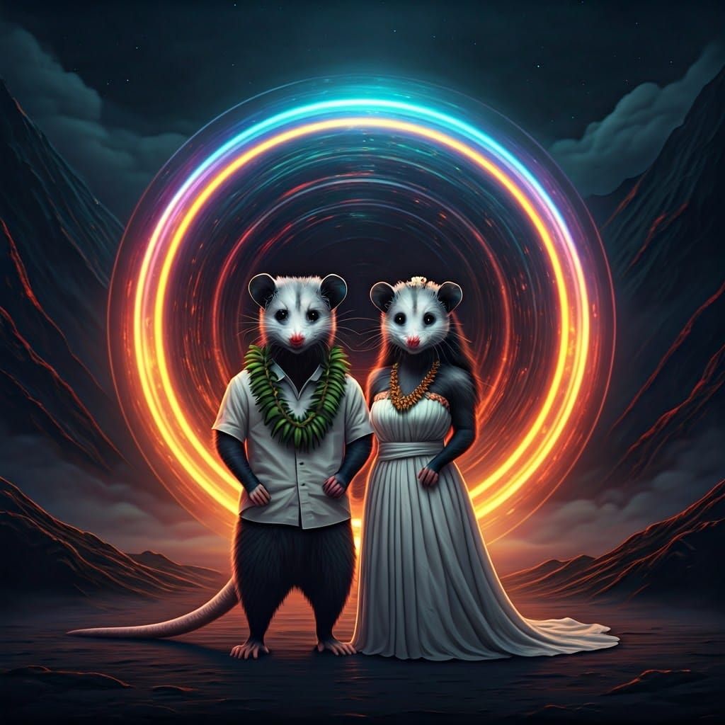 Regal Opossum Couple at Multiverse Threshold in Tropical Nig...