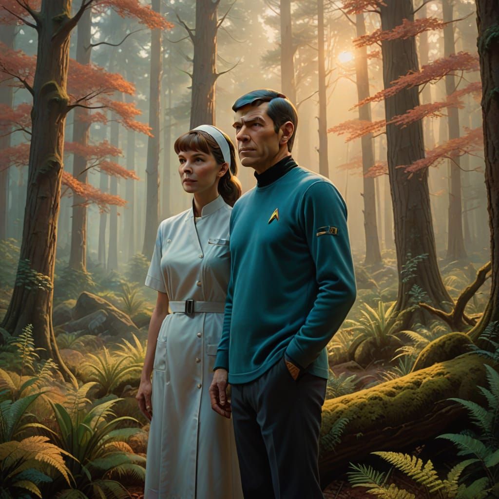 Ethereal Fantasy Portrait of Mr. Spock and Nurse Chapel