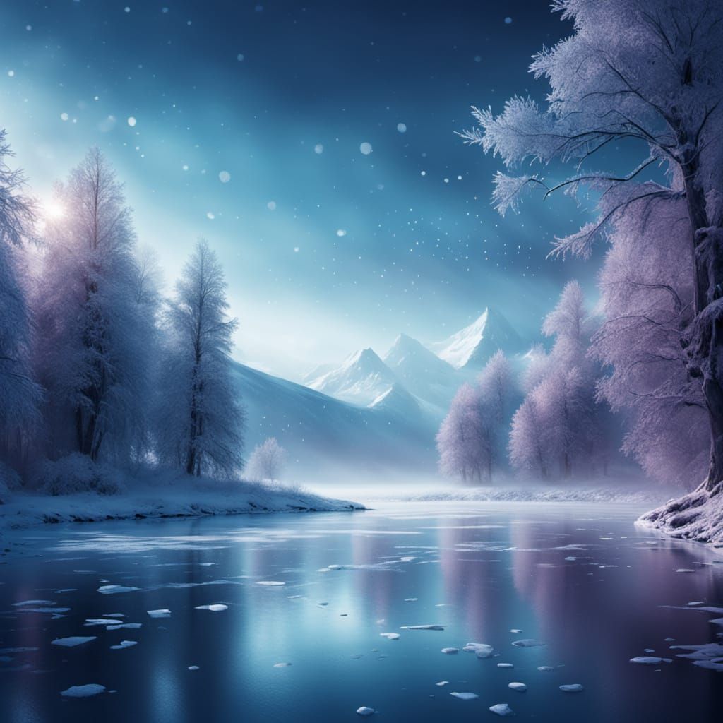 Ethereal Ice Ghost Rises in Winter Wonderland