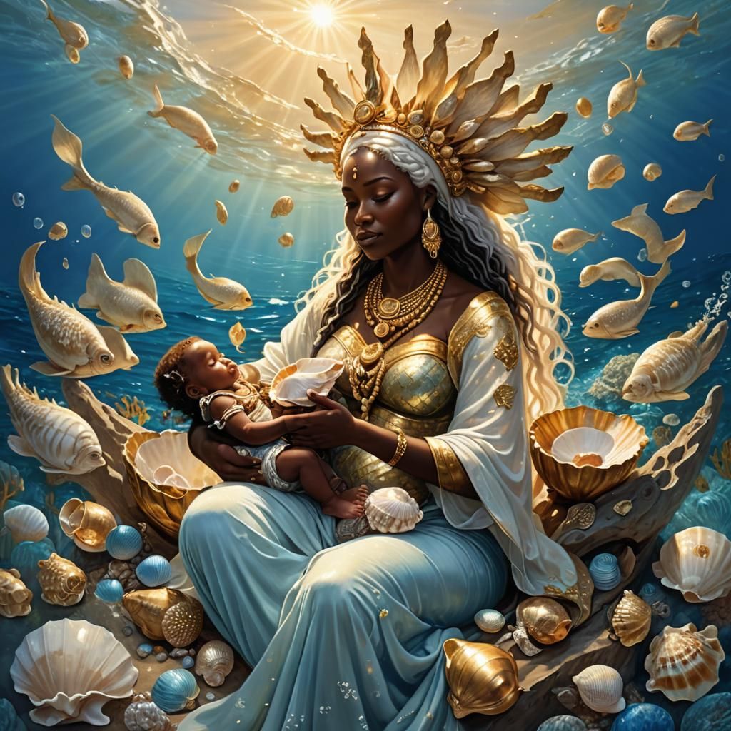 Divine Mother - Yemoja Giving The Water Of Life To Humanity