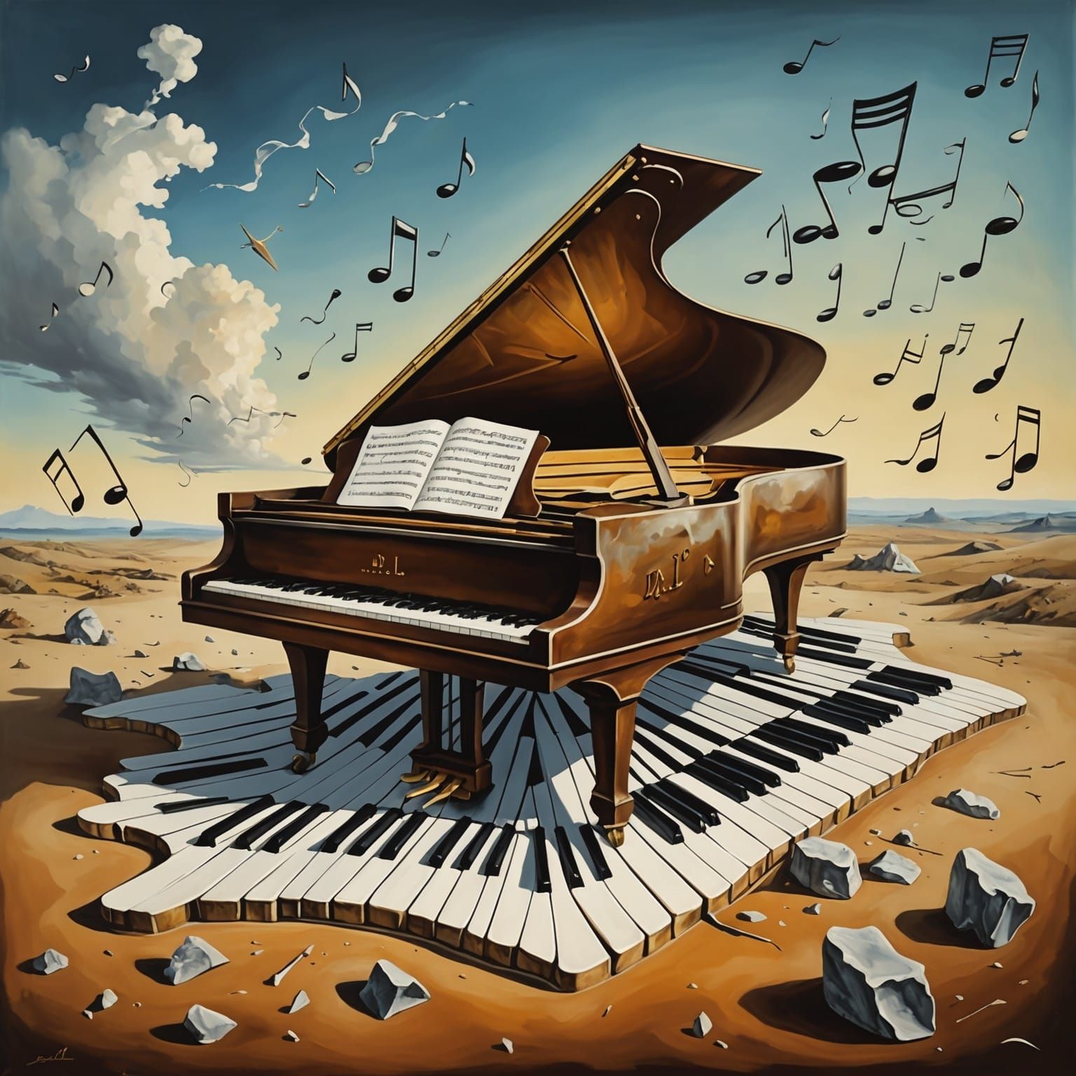 Surreal Music Landscape in Dali Style