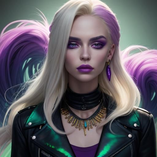 Young Woman with Mismatched Eyes in Hyperrealistic Style