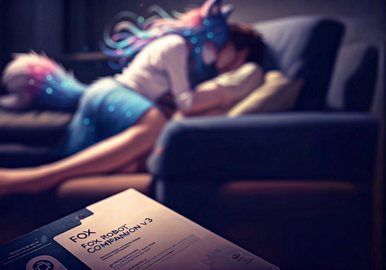 Android Fox Companion: Dreamlike Anime Digital Art