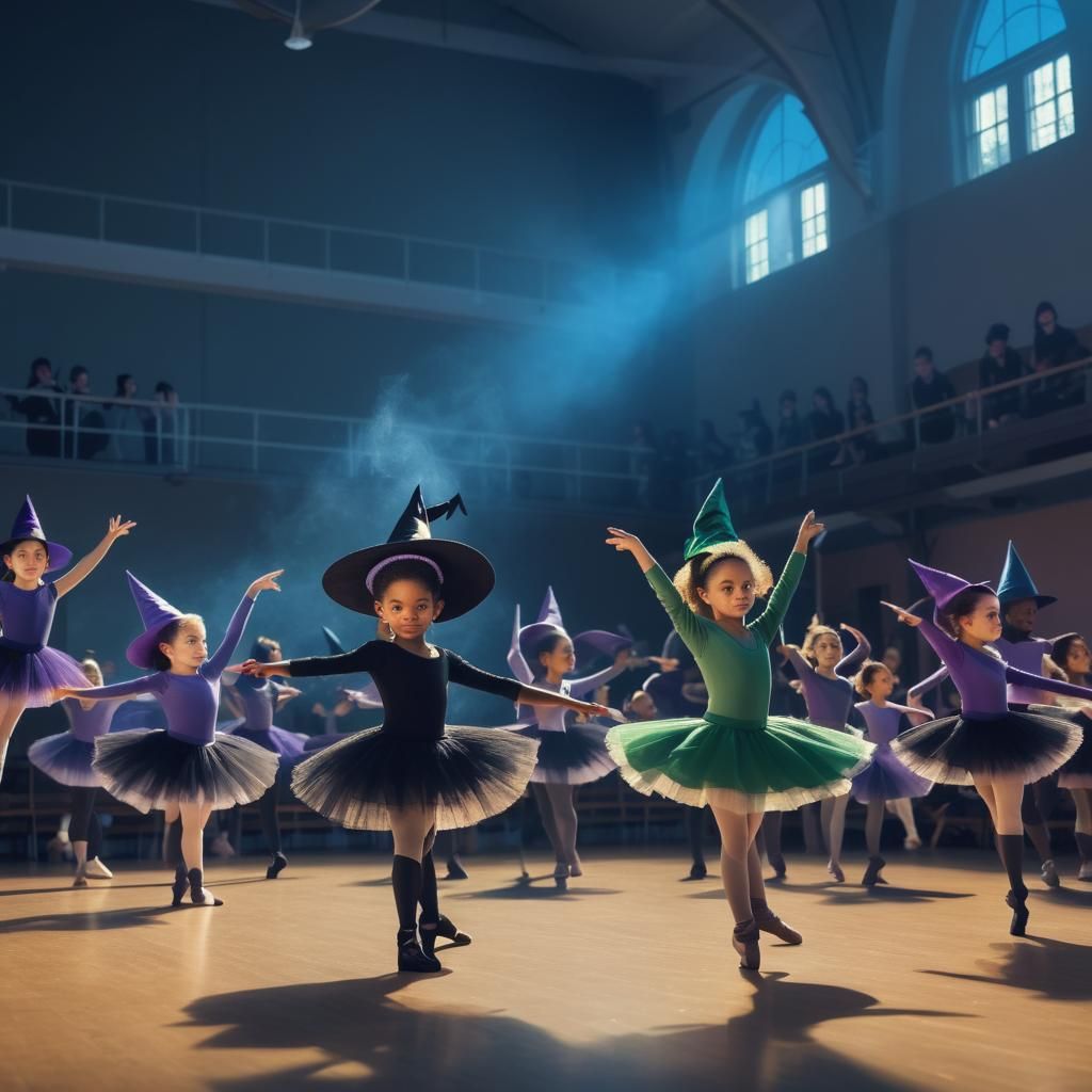 Wizards and Witches Ballet Class in School Gym