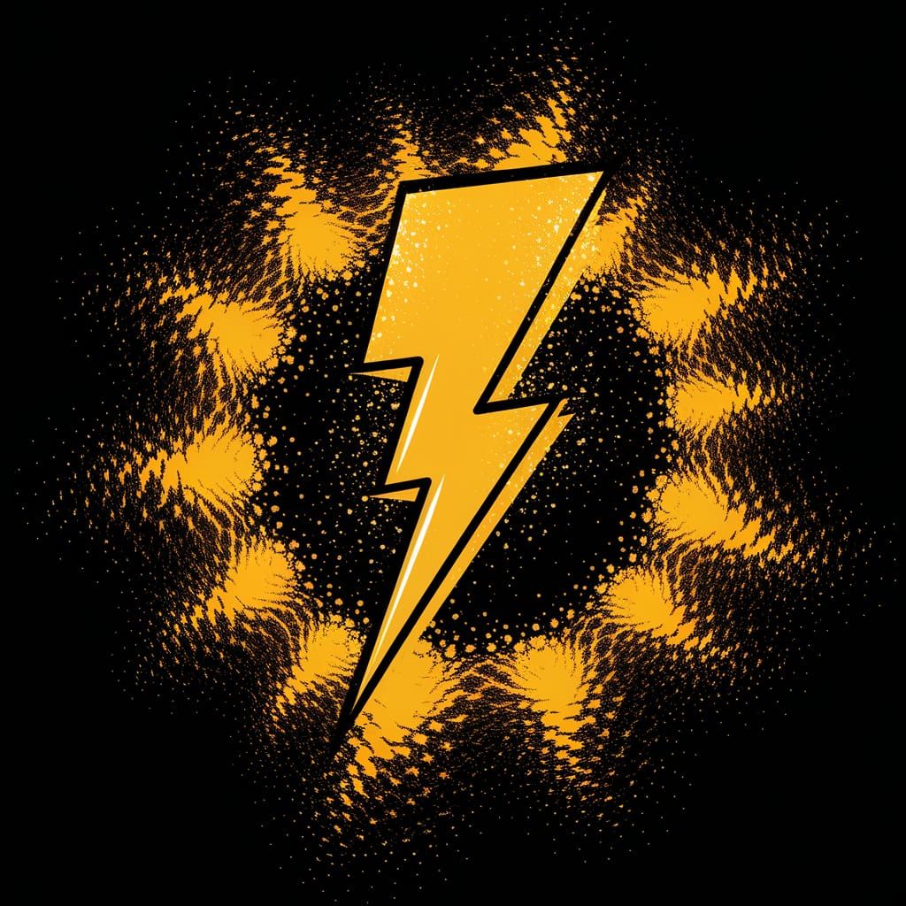 Abstract Yellow Lightning Spray