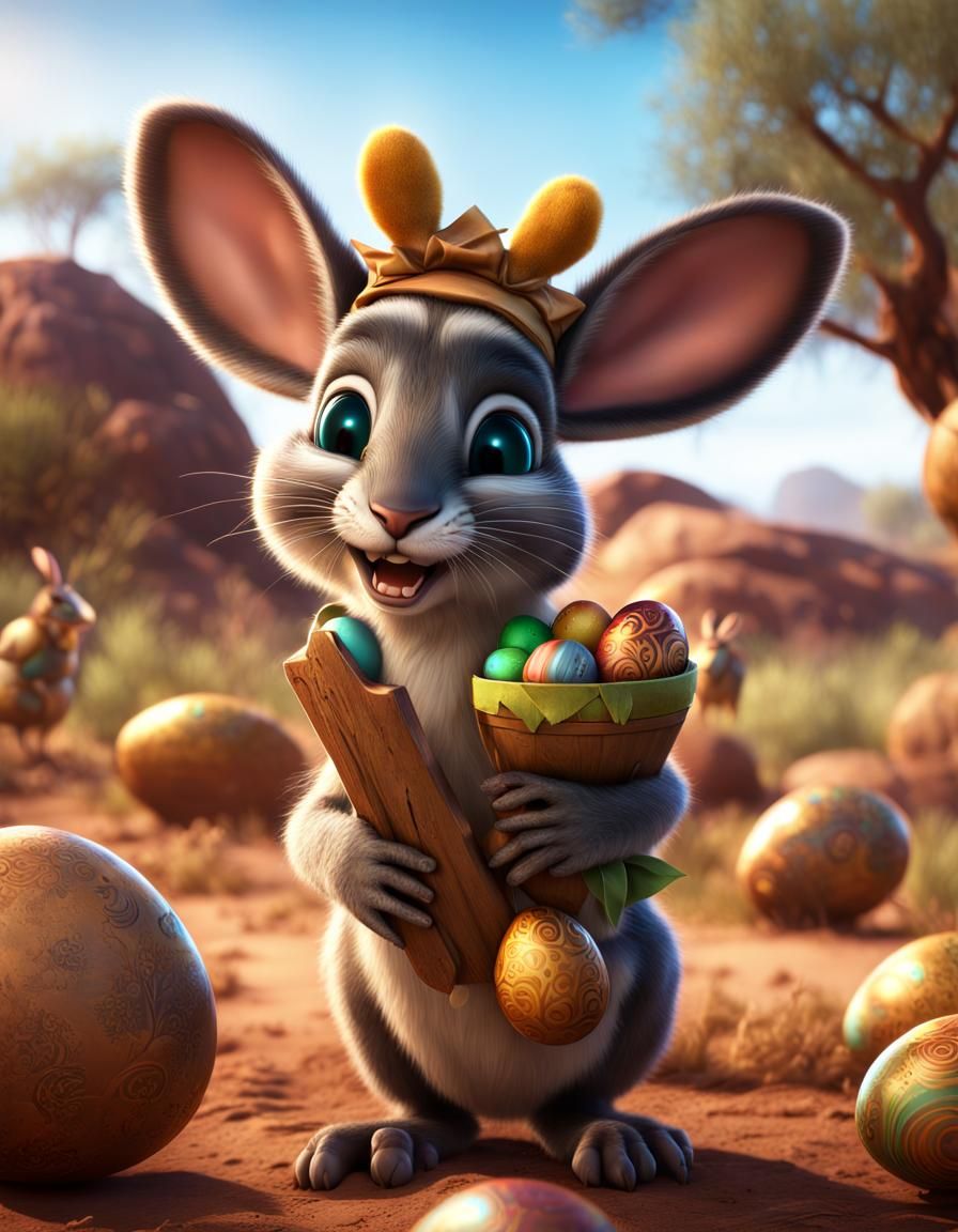 Cute wallabee with eastereggs