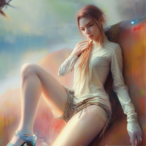 Gorgeous Redhead Portrait in Hyperrealistic Digital Art