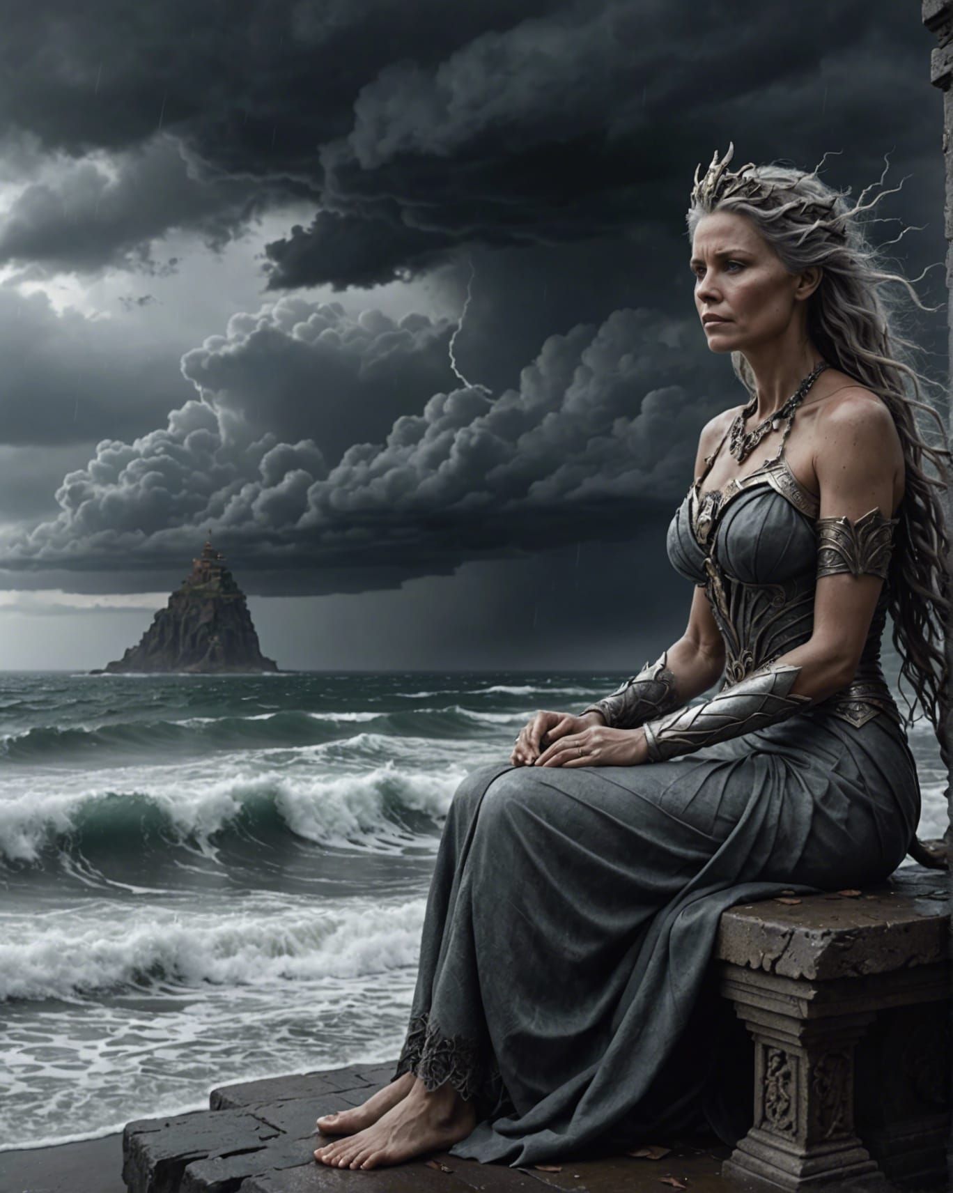 Withered Goddess by Ancient Ocean in Digital Painting