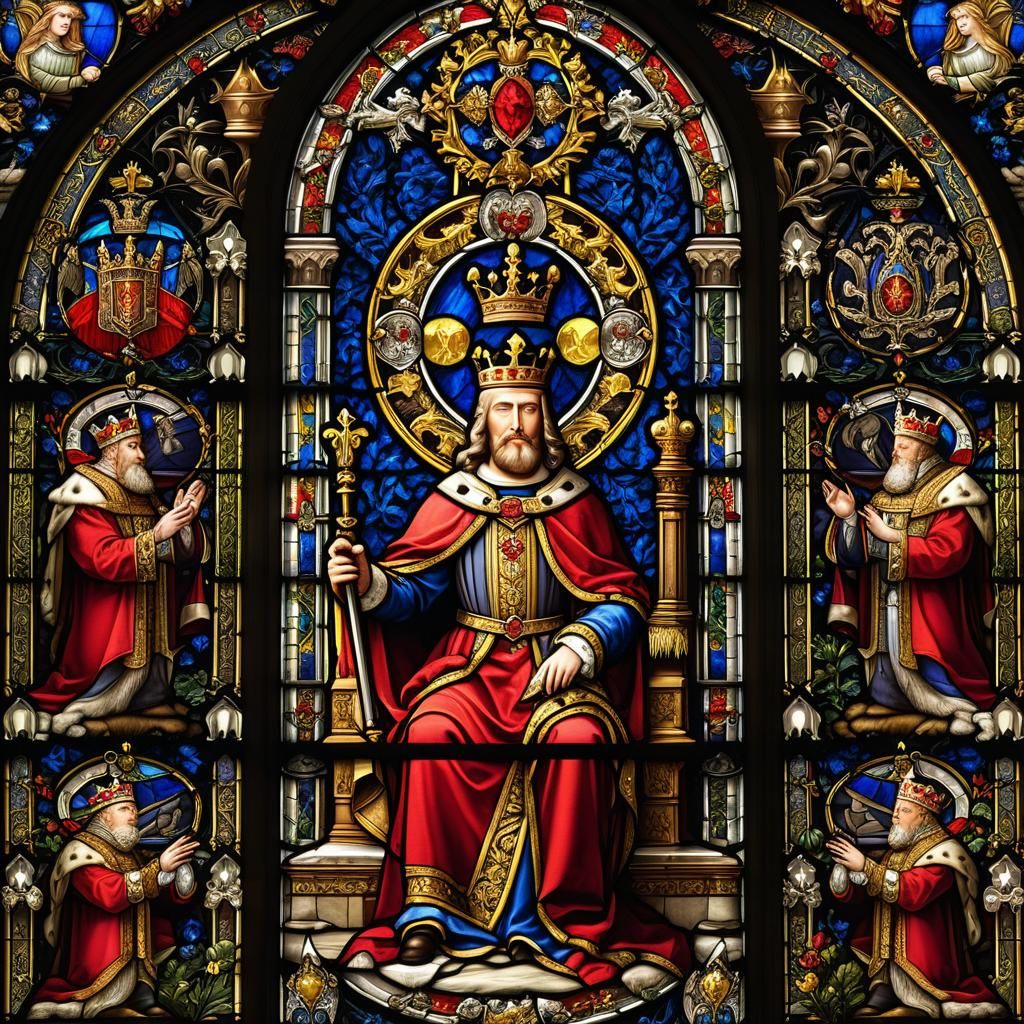 Stained glass window - King's coronation