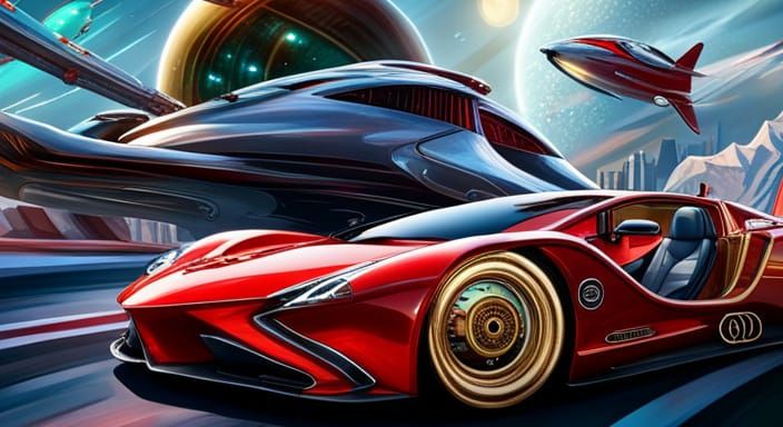 A Deusenberg & A Lamborghini in Space