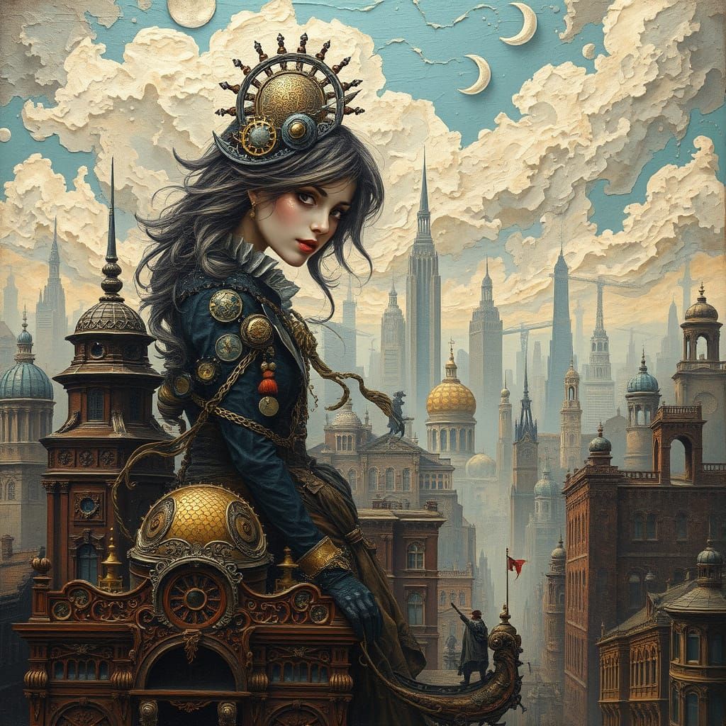Steampunk Goddess of a Forgotten Metropolis