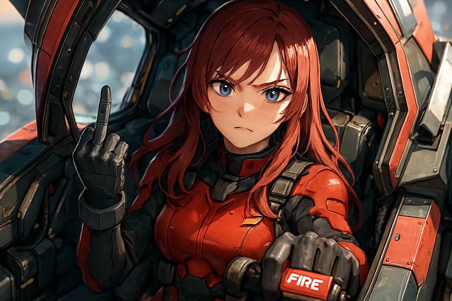 Anime Woman Fires Mecha Weapon