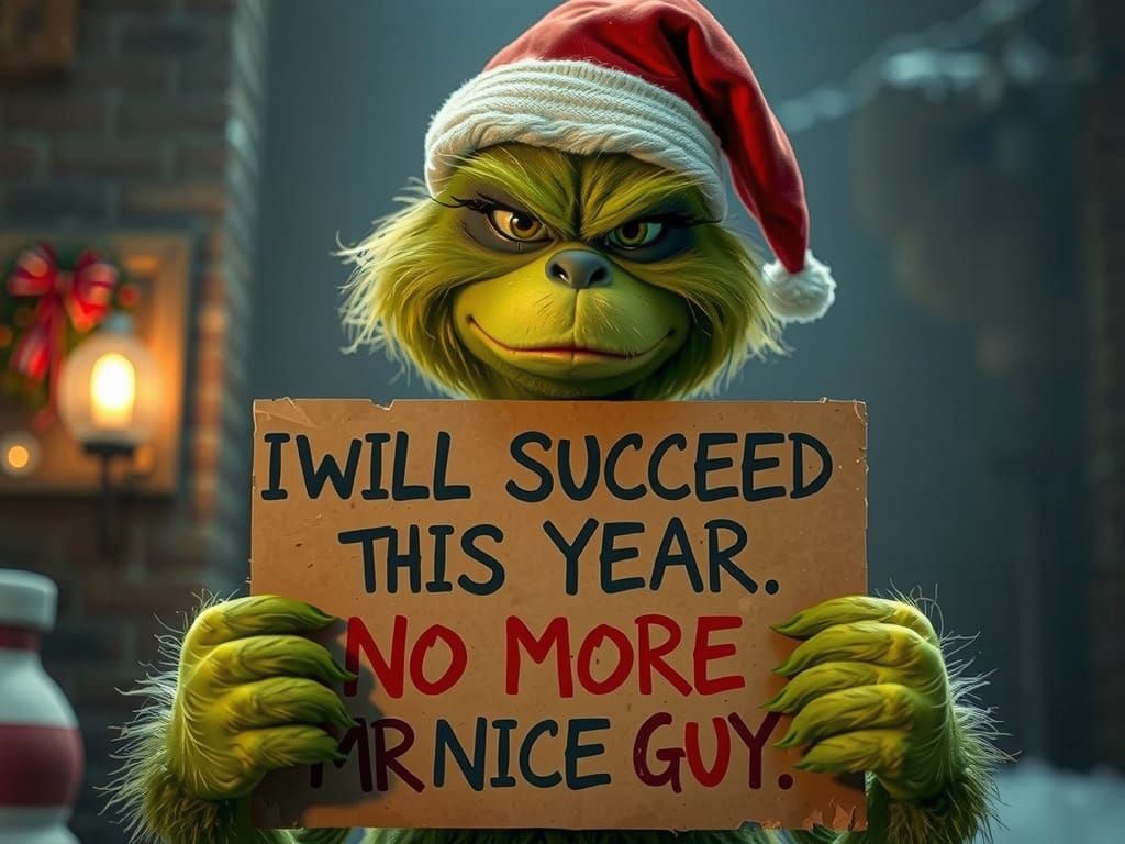Grinch Vows Success in Cinematic Film Still