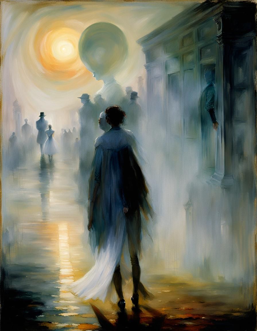 Ethereal Figure in Misty Romanticism Style