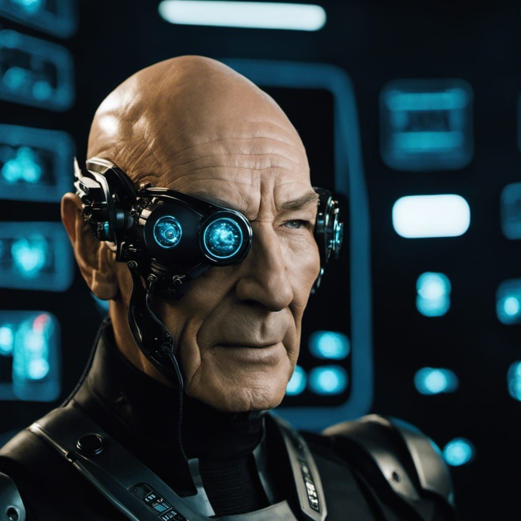 Patrick Stewart as Locutus of Borg in Hyperrealism
