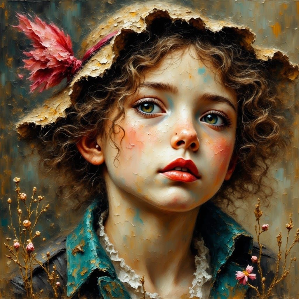 Smokey Grunge Girl Portrait in Fantasy Style