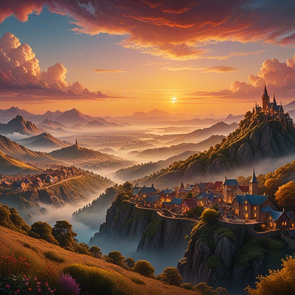 Everything Exists at Once in Romantic Watercolor Style