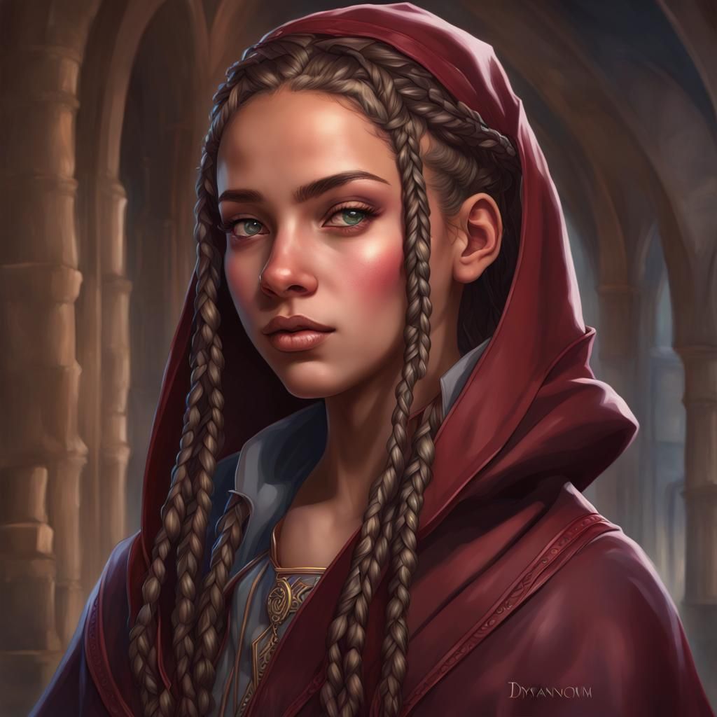Medieval Girl Portrait in Hyperdetailed Digital Art