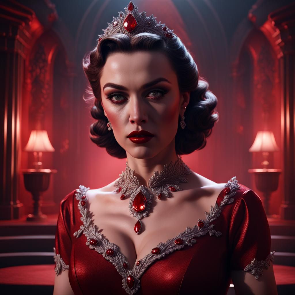 Blood Red Diamond in Femme Fatale's Hand