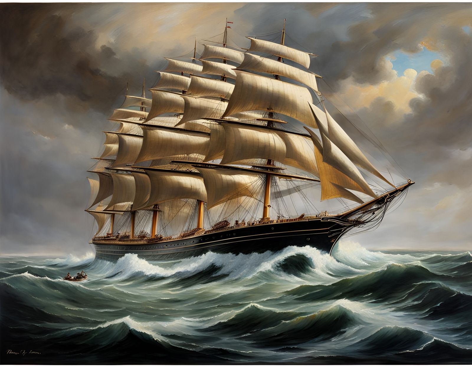 The Cutty Sark in Stormy Seas