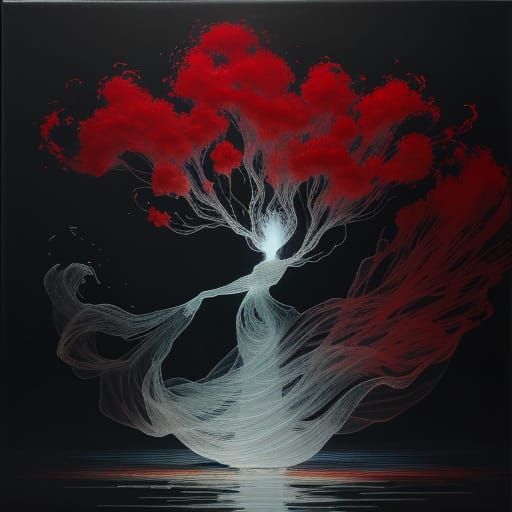 Ethereal Phantom Figure in Acrylics