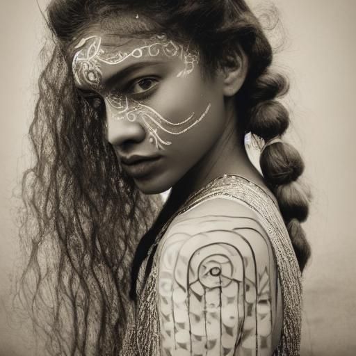 Ethereal Portrait of a Girl Surrounded by Ancestors