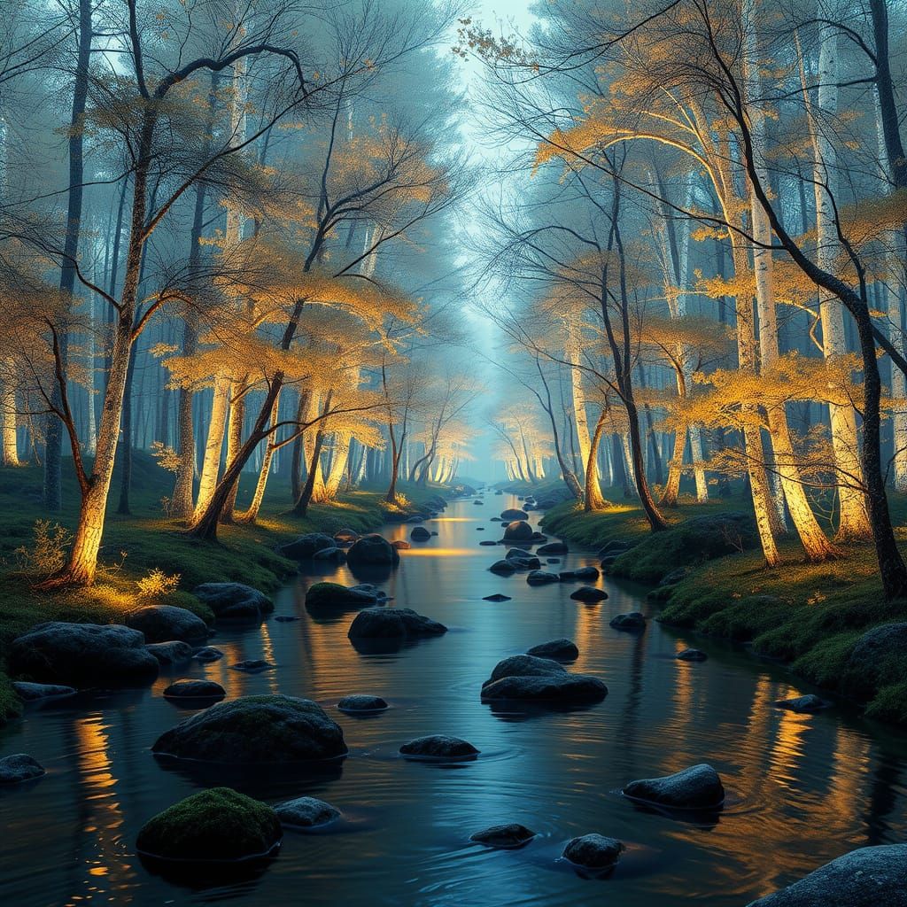 Whispers of a Crystal Forest in Iridescent Hues