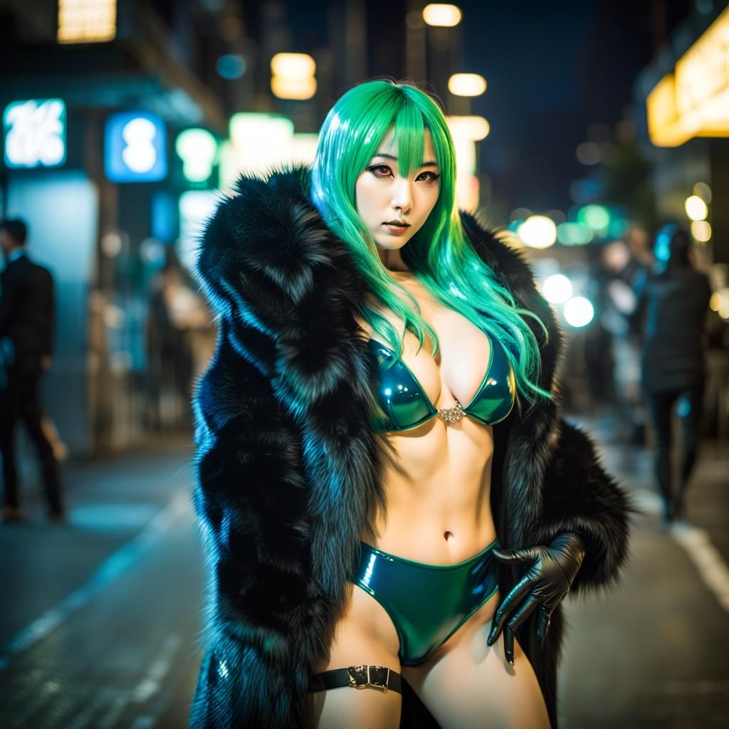 Manga Style Bouncer with Green Hair