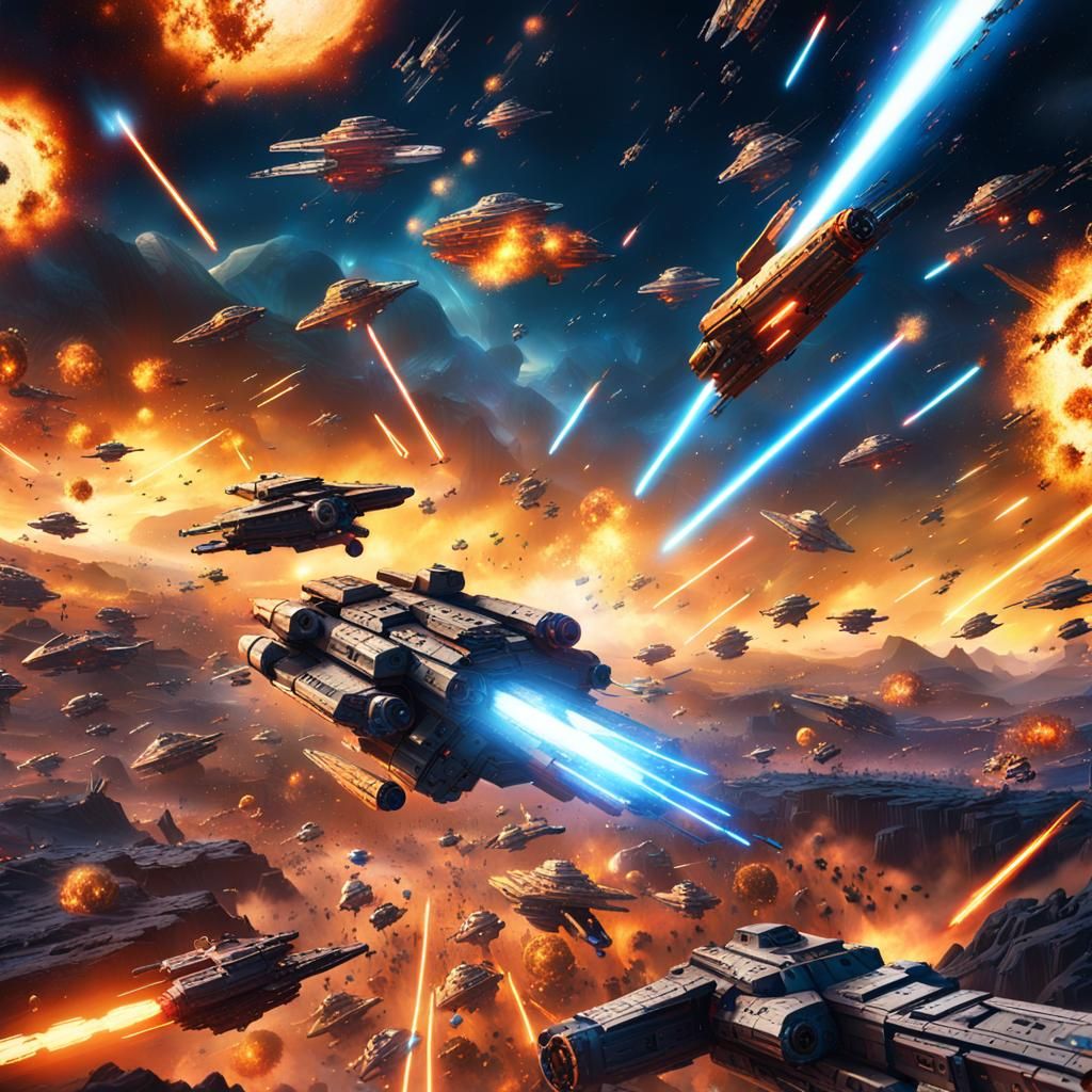 Epic Space Battle: Clones vs Droids in Digital Art