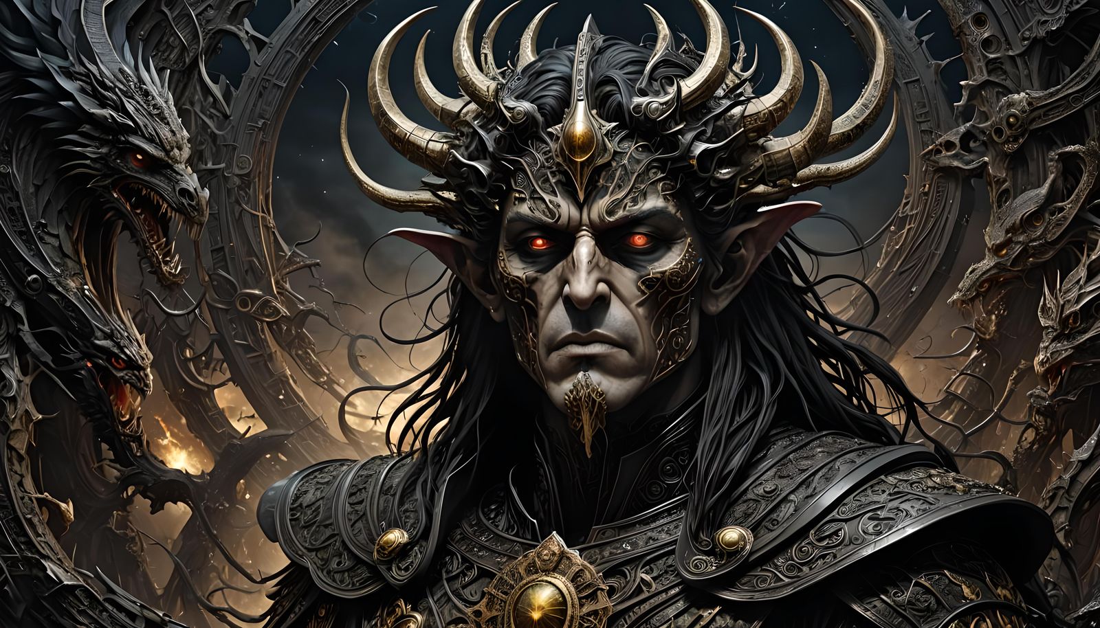 Erebus, Primordial God of Darkness in Surreal Style